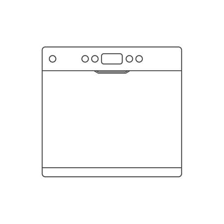 dishwasher outline flat icon vector design illustration.のイラスト素材