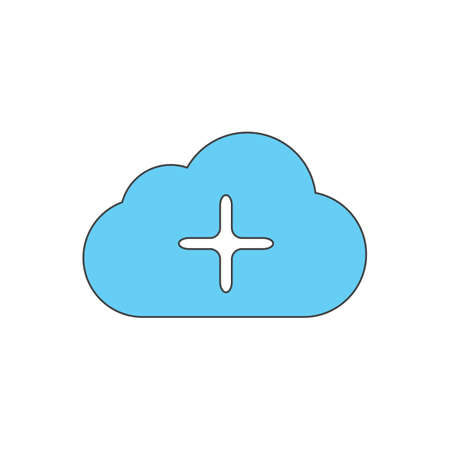 cloud and add colored icon vector design illustration.のイラスト素材