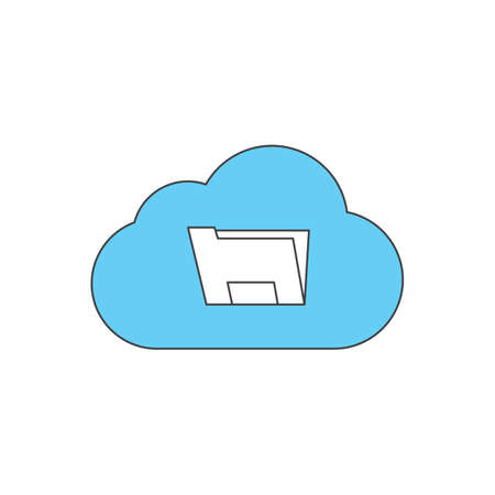 cloud and file colored icon vector design illustration.のイラスト素材
