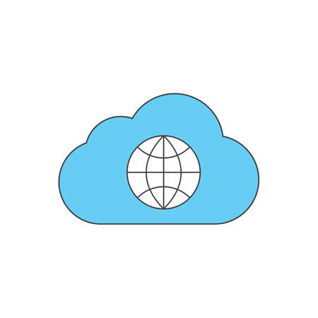 cloud and internet colored icon vector design illustration.のイラスト素材
