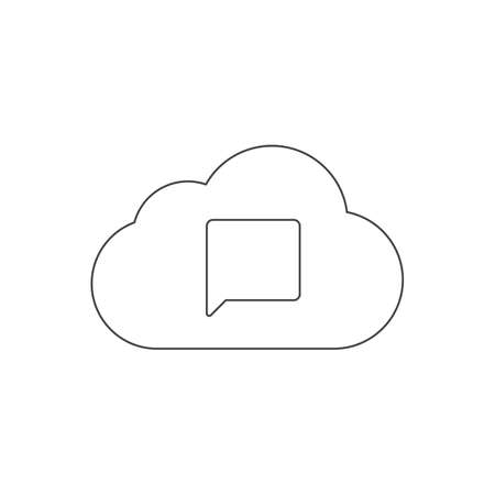 cloud and message outline icon vector design.のイラスト素材