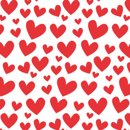 Valentines day pattern with red hearts. Vector design illustration.のイラスト素材