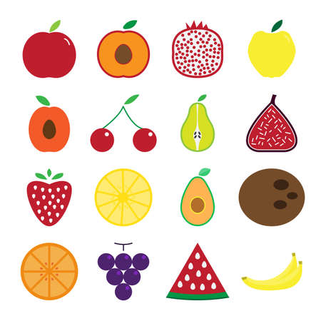fruits pattern in a white background. vector design illustration.のイラスト素材