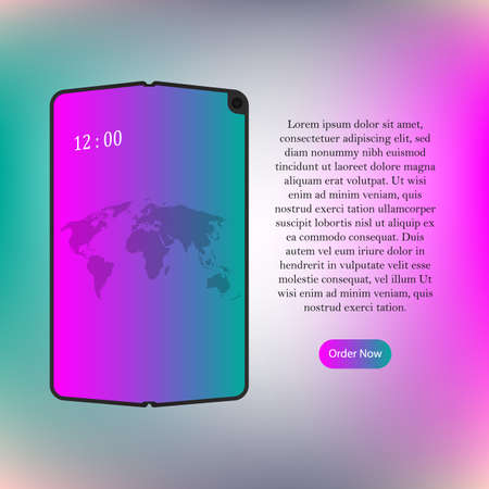 Foldable screen smartphone. New concept. vector design illustrationのイラスト素材