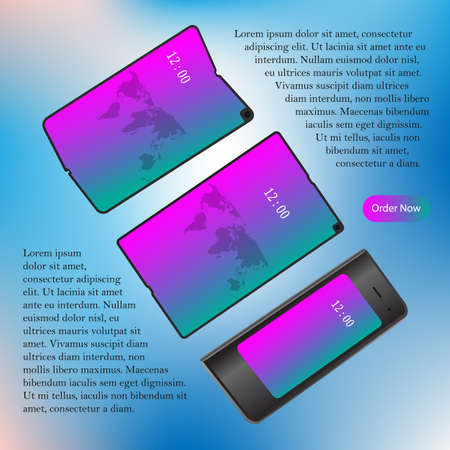 Foldable screen smartphone. New concept. vector design illustrationのイラスト素材