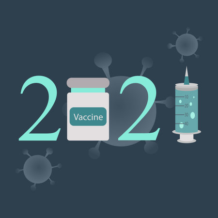 2021 new year virus themed background. Vector illustration.のイラスト素材