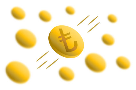 Turkish lira digital money. Cryptocurrency background with gaussian blur effectのイラスト素材