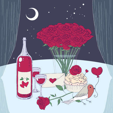 Romantic eveningのイラスト素材