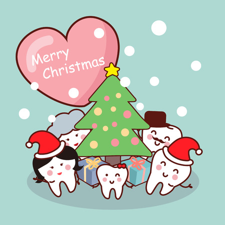Merry christmas to tooth family , great for health dental care conceptのイラスト素材