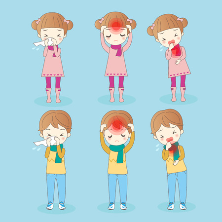 cartoon children has health problem,great for your healthのイラスト素材