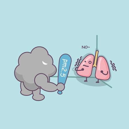 PM 2.5 is unhealthy to lung, great for health care conceptのイラスト素材