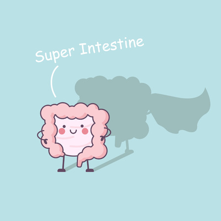 Super health intestine, great for health care conceptのイラスト素材