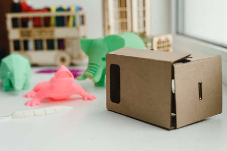 3D figures printed on an elephant, lizard, and snail printer. 3d toys for children and cardboard...