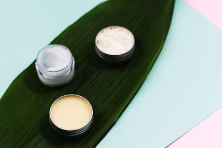 Natural sheet with cosmetics for skin care and moisturizing the skin of the face and lips. Cream in...