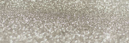 Silver background Abstract Bokeh Christmas. Shiny silver glitter background with copy space. Web bannerの写真素材