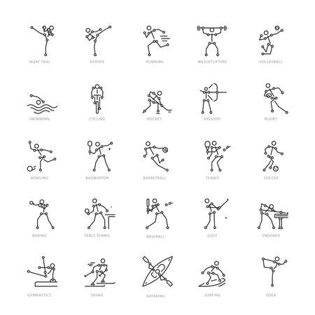 archery,athlete,basketball,billiards,body building,bowling,boxing,circle,computer graphic,cycling,design,exercising,games,golf,gymnastics,healthy lifestyle,hockey,icon,icon set,illustration,karateのイラスト素材