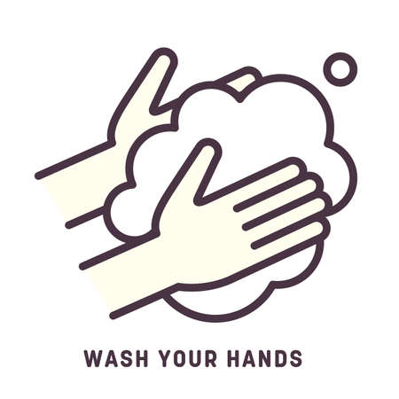 Hand wash and disinfect vector icons and illustrationsのイラスト素材