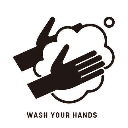 Hand wash and disinfect vector icons and illustrationsのイラスト素材