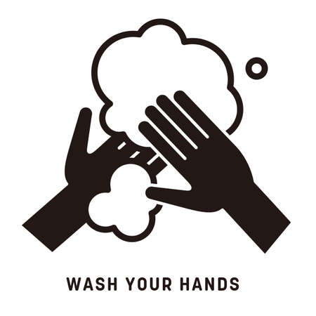 Hand wash and disinfect vector icons and illustrationsのイラスト素材