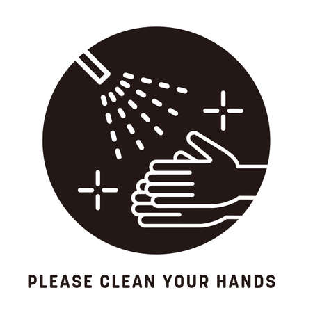 Hand wash and disinfect vector icons and illustrationsのイラスト素材