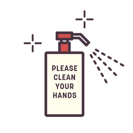 Hand wash and disinfect vector icons and illustrationsのイラスト素材