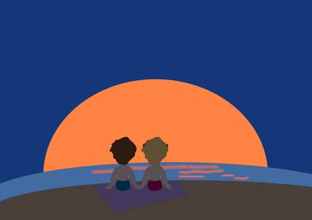 Lovely sunsetのイラスト素材