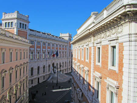 Rear view of the Montecitorio historical palace in Romeのeditorial素材