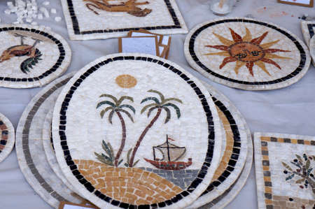Stone mosaics handmade in tunisia with natural subjectsのeditorial素材