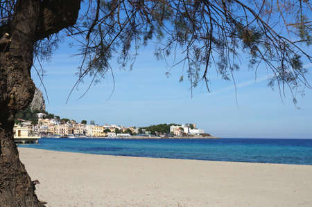 Mondello beach of Palermo in Sicily                        の写真素材