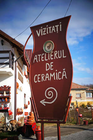 Ceramic Pottery Shop in Horezu, Romaniaのeditorial素材