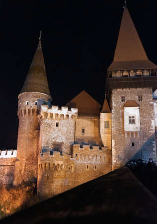 External view of the Corvin Castle of Hunedoara in Romaniaのeditorial素材
