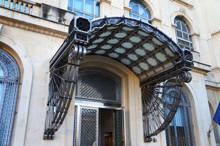 The shelter entrance of the National Museum of Art of Romania in Bucharestのeditorial素材