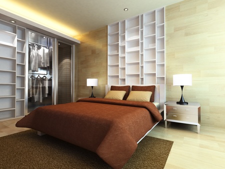 Modern bedroomの写真素材