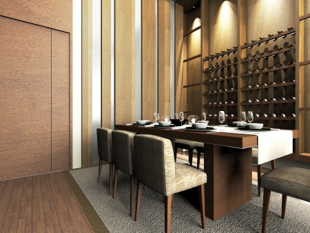 A modern dinning roomの写真素材