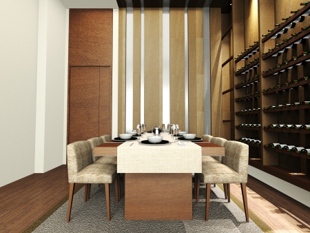 A modern dinning roomの写真素材