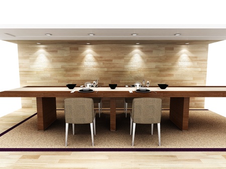 A modern dinning areaの写真素材