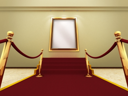 Golden picture frame in a Grand Galleryの写真素材