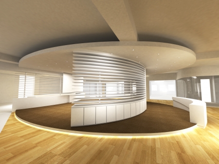 Office Area with Reception Counterの写真素材