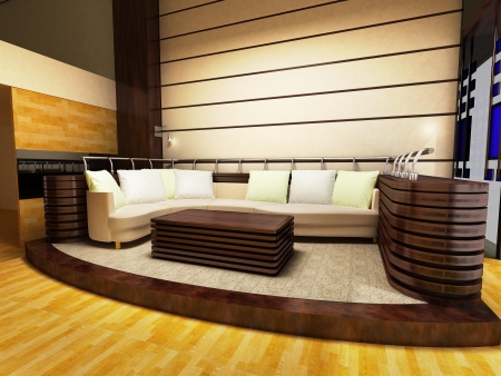 Sofa area of a modern living roomの写真素材