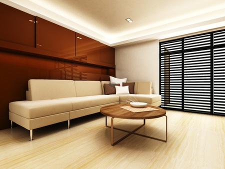 Sofa area of a modern living roomの写真素材