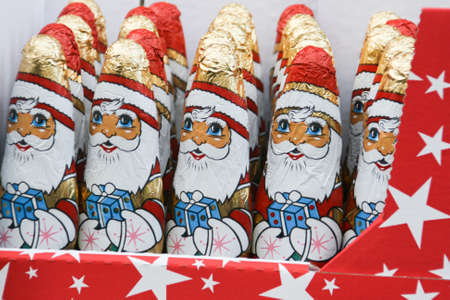 Chocolate Santa Claus for Christmasの写真素材
