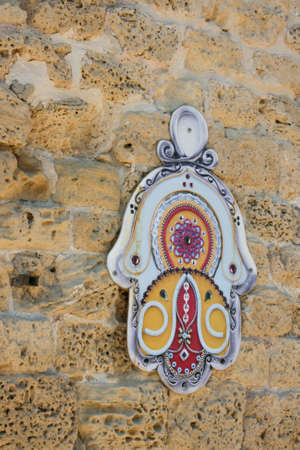 Hamsa Hand in Jerusalem wallの写真素材