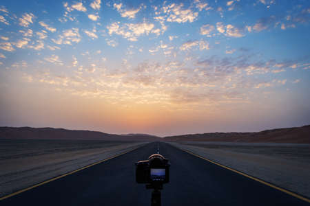 sunset in the desertの写真素材