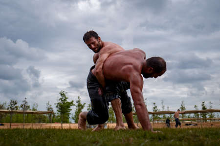 Istanbul / Turkey: (yagli gures / Oil wrestling)のeditorial素材