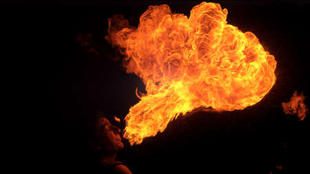 Flame of fire on a black background