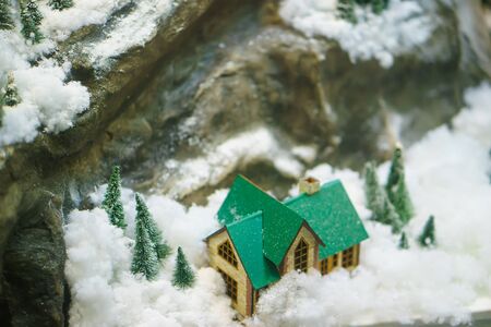 a decorative house in the mountains, the layoutの写真素材