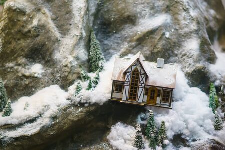 a decorative house in the mountains, the layoutの写真素材