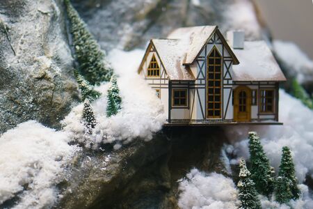 a decorative house in the mountains, the layoutの写真素材