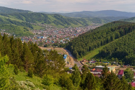 Mountains and City of Gorno-Altaysk. Russia 2016の写真素材