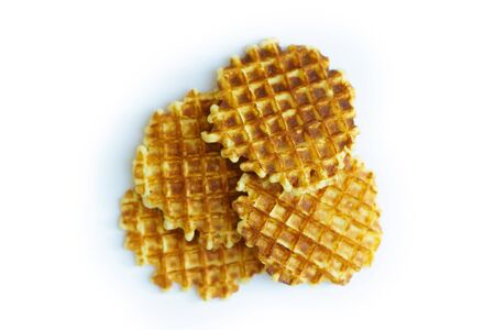 waffles on a white background close upの写真素材